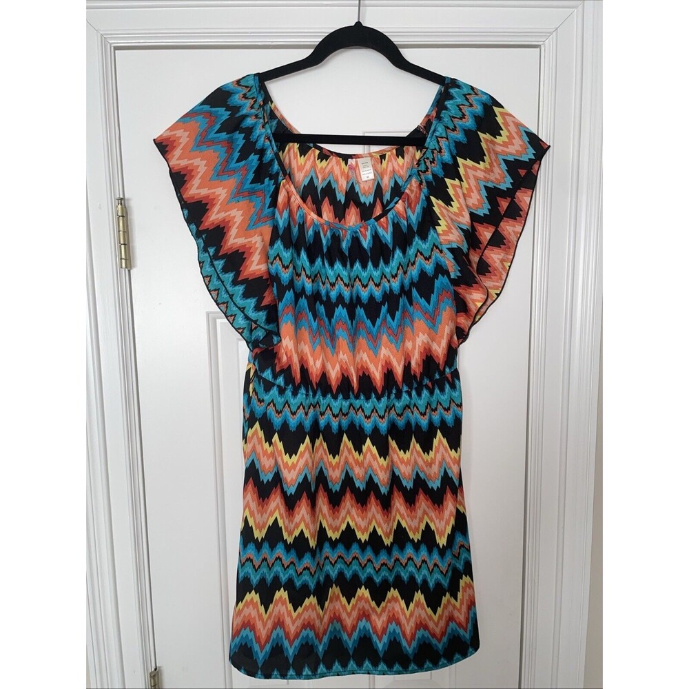 6 Degrees Womens Dress Size Medium Multicolor Off Shoulder Summer Dress